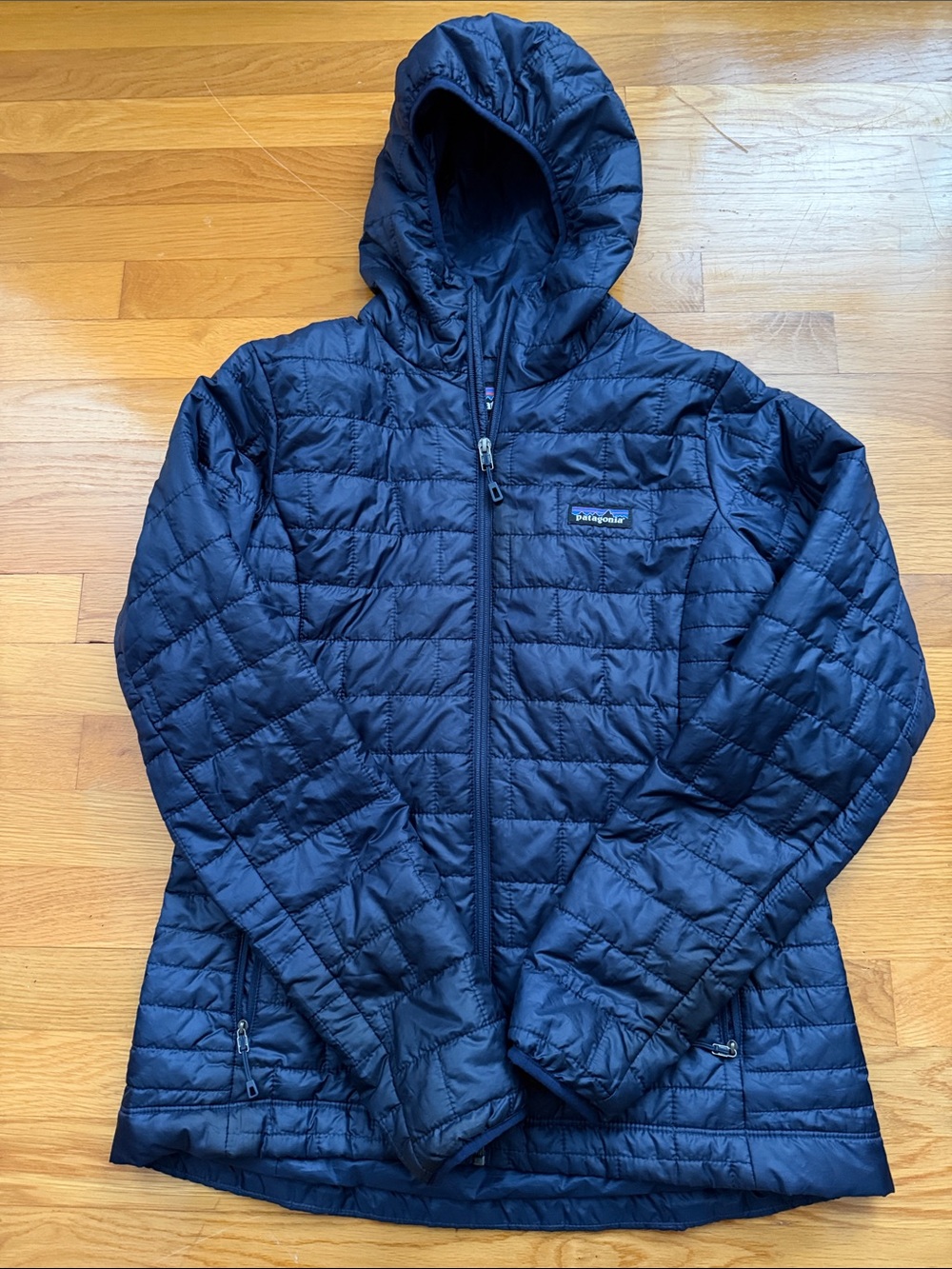 Patagonia Women's Navy Hooded Puffer Jacket